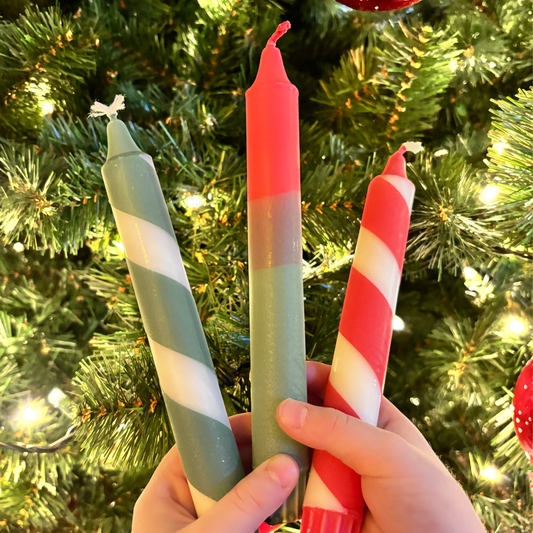 Grøn / Rød stearinlys