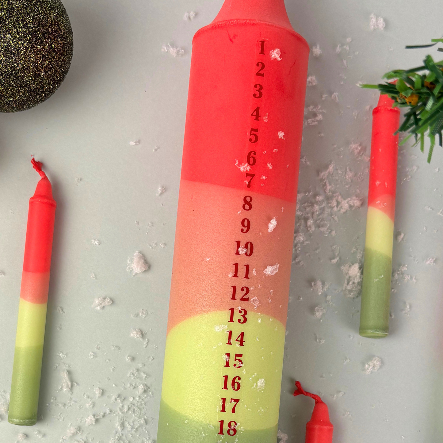 Rød / Grøn / Lime kalenderlys