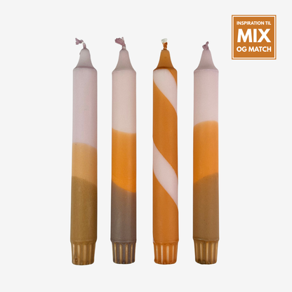 Orange / Rosa snoet stearinlys