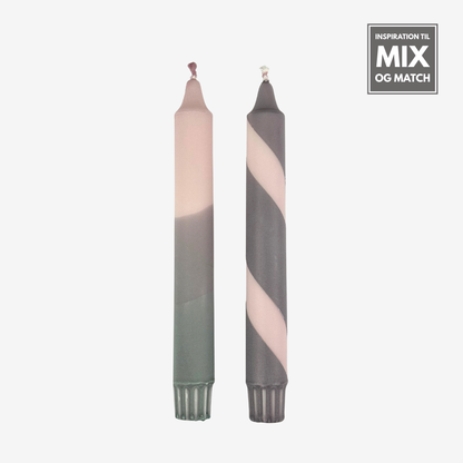 Rosa / Mørkegrå stearinlys