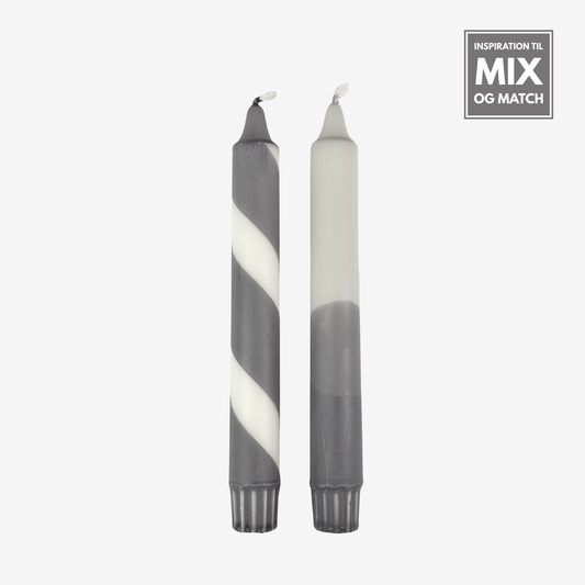 Mørkegrå / Lysegrå stearinlys
