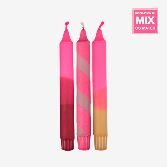 Pink / Snoet stearinlys