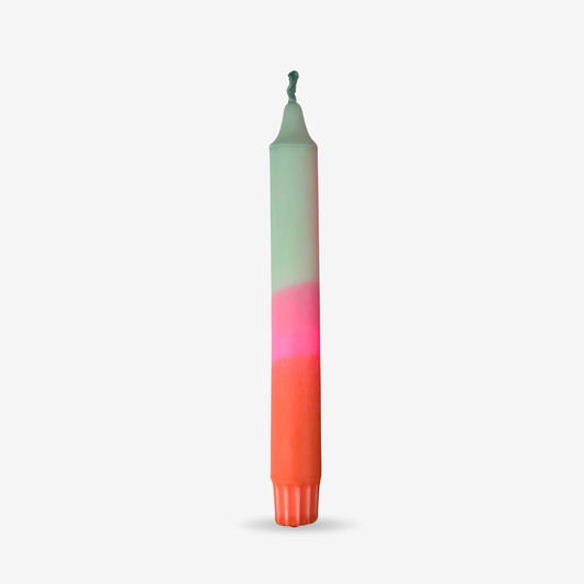 Mintblå / Pink / Orange stearinlys