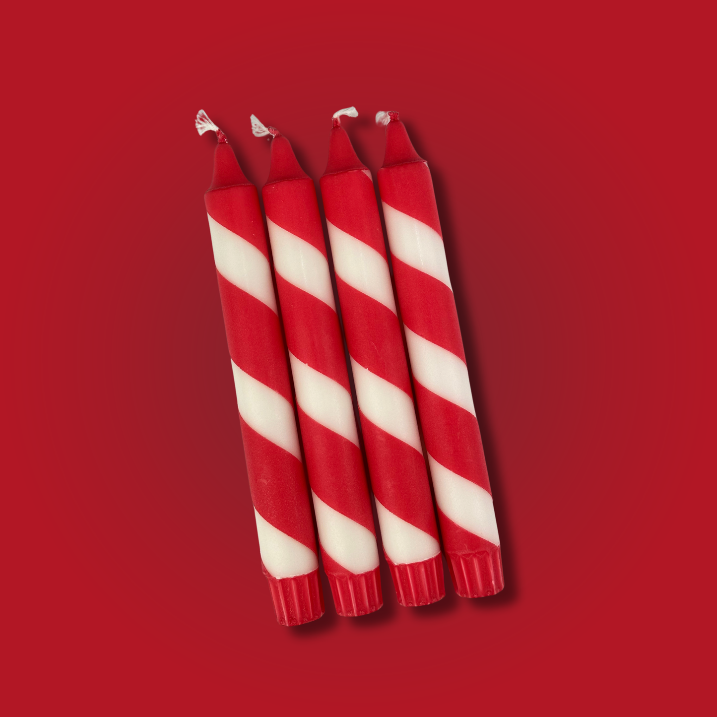 Rød / Hvid stribet stearinlys